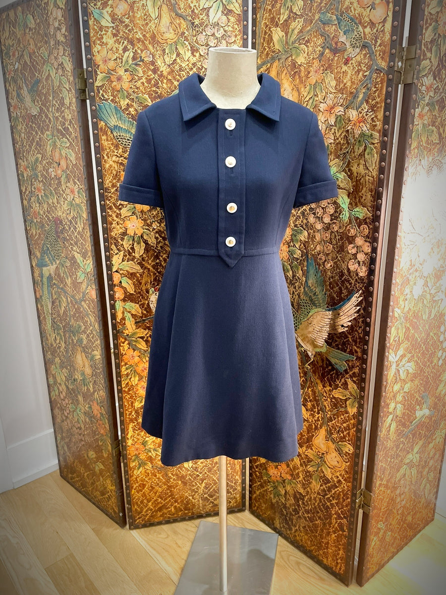 1960s Stanley Korshak Navy Blue Dress – Iris Trends