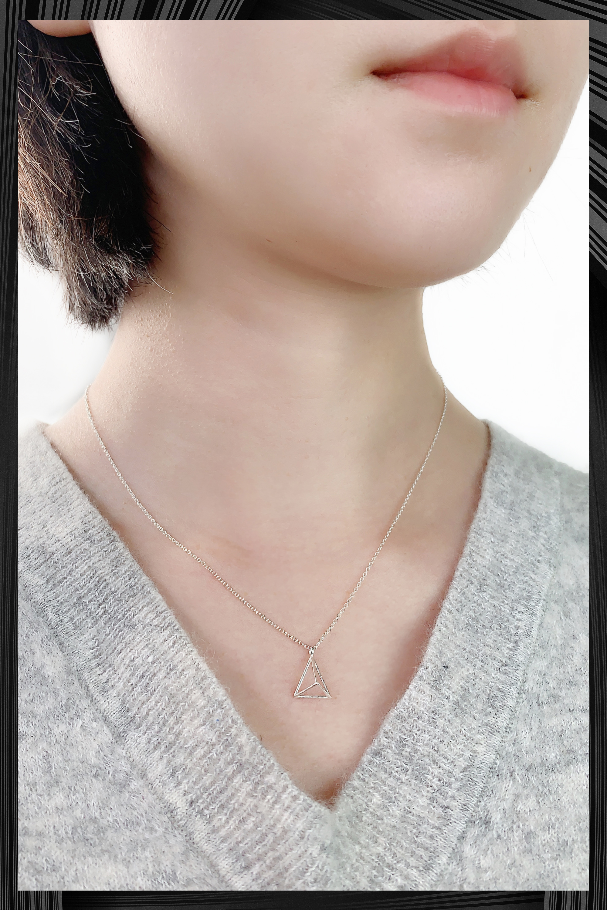 Golden Spiral with Golden Triangle Necklace - Delftia science jewelry